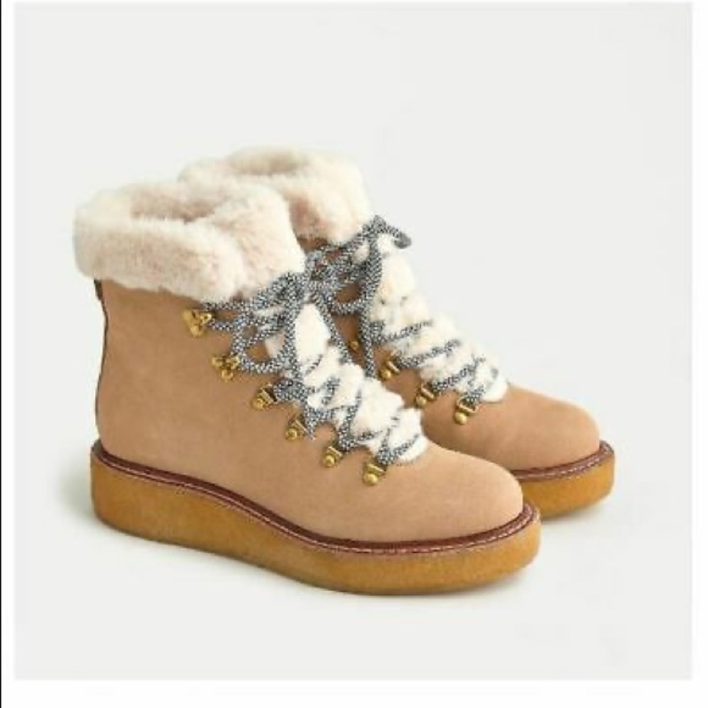 J.Crew Wedged Ankle Nubuck Leather Boots